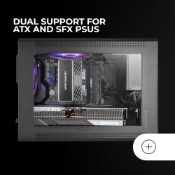 Mars Gaming MC-XPS, Boîtier Gaming MicroATX Ultrapcompact, Verre Trempé + Panneaux Mesh, Ventilateur FRGB 12cm, Technologie Refr