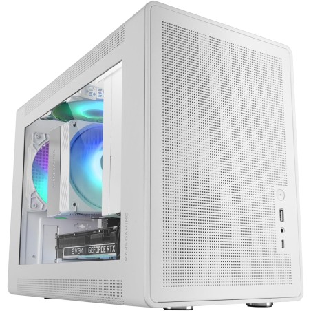 Mars Gaming MC-ELITE, Boîtier PC Micro-ATX Métal Haute Performance, Design Mesh Latéral et Supérieur, 3 Ventilateur FDB, Mini To