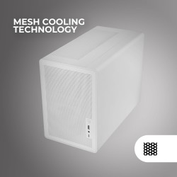 Mars Gaming MC-ELITE, Boîtier PC Micro-ATX Métal Haute Performance, Design Mesh Latéral et Supérieur, 3 Ventilateur FDB, Mini To