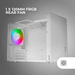 Mars Gaming MC-ELITE, Boîtier PC Micro-ATX Métal Haute Performance, Design Mesh Latéral et Supérieur, 3 Ventilateur FDB, Mini To