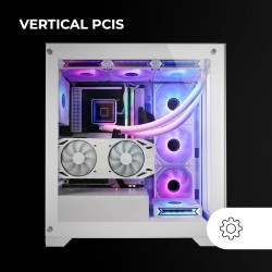 MARS GAMING MCB, Boîtier PC Gaming ATX XL, Custom Premium Edition, Structure Modulaire Double Chambre, Noir