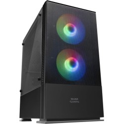 Mars Gaming MCZ, Boîtier PC Gaming Micro-ATX/Mini-ITX, Compact avec 2 Ventilateurs FRGB, Panneau Avant Mesh, Double Chambre, Sup