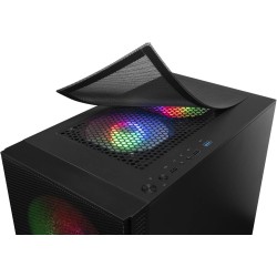 Mars Gaming MCZ, Boîtier PC Gaming Micro-ATX/Mini-ITX, Compact avec 2 Ventilateurs FRGB, Panneau Avant Mesh, Double Chambre, Sup