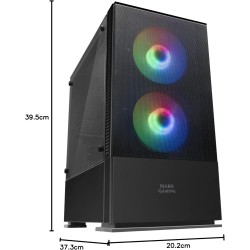 Mars Gaming MCZ, Boîtier PC Gaming Micro-ATX/Mini-ITX, Compact avec 2 Ventilateurs FRGB, Panneau Avant Mesh, Double Chambre, Sup
