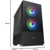 Mars Gaming MCZ, Boîtier PC Gaming Micro-ATX/Mini-ITX, Compact avec 2 Ventilateurs FRGB, Panneau Avant Mesh, Double Chambre, Sup