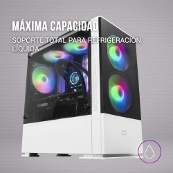 Mars Gaming MCZW, Boîtier PC Gaming Micro-ATX/Mini-ITX, Compact avec 2 Ventilateurs FRGB, Panneau Avant Mesh, Double Chambre, Su