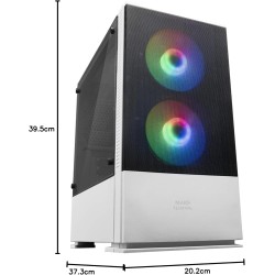 Mars Gaming MCZW, Boîtier PC Gaming Micro-ATX/Mini-ITX, Compact avec 2 Ventilateurs FRGB, Panneau Avant Mesh, Double Chambre, Su