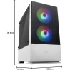 Mars Gaming MCZW, Boîtier PC Gaming Micro-ATX/Mini-ITX, Compact avec 2 Ventilateurs FRGB, Panneau Avant Mesh, Double Chambre, Su