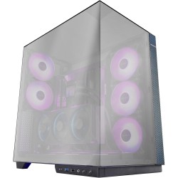 Mars Gaming MC-3GFPRO, Boîtier Gaming ATX, Triple Verre Chromé, 2X Ventilateurs ARGB 120mm, Montage Vertical des Cartes Graphiqu