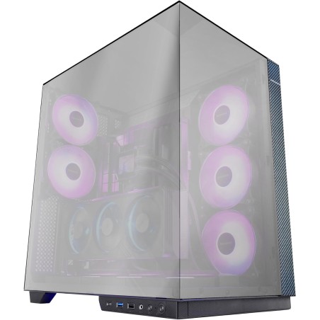 Mars Gaming MC-3GFPRO, Boîtier Gaming ATX, Triple Verre Chromé, 2X Ventilateurs ARGB 120mm, Montage Vertical des Cartes Graphiqu