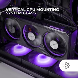 Mars Gaming MC-3GFPRO, Boîtier Gaming ATX, Triple Verre Chromé, 2X Ventilateurs ARGB 120mm, Montage Vertical des Cartes Graphiqu