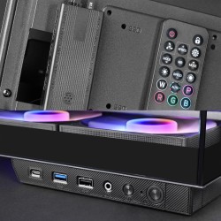 Mars Gaming MC-3GFPRO, Boîtier Gaming ATX, Triple Verre Chromé, 2X Ventilateurs ARGB 120mm, Montage Vertical des Cartes Graphiqu