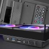 Mars Gaming MC-3GFPRO, Boîtier Gaming ATX, Triple Verre Chromé, 2X Ventilateurs ARGB 120mm, Montage Vertical des Cartes Graphiqu