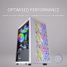 Mars Gaming MCMESHW, Boîtier Gaming Compact MicroATX, Panneau Avant Total Mesh, 3 Ventilateurs FRGB 120mm, Verre Trempé, Blanc