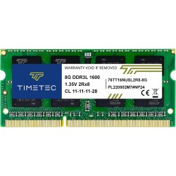 Timetec 8 Go DDR3L/DDR3 1600MHz PC3-12800 Non-ECC sans tampon 1.35 V/1.5 V CL11 2Rx8 double rang 204 broches SODIMM ordinateur p