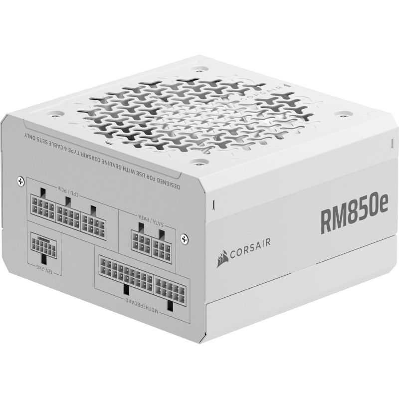 Corsair rm850e (2025) alimentation atx entièrement modulaire à faible bruit avec câble 12v-2x6 – compatible atx 3.1 et pcie 5.1,