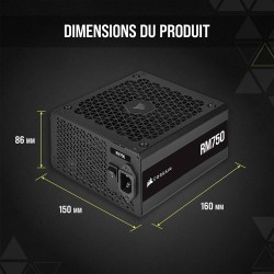 Corsair Unités d'alimentation d'énergie, Noir, 750 Watts