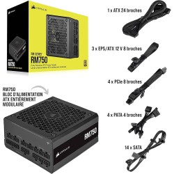 Corsair Unités d'alimentation d'énergie, Noir, 750 Watts