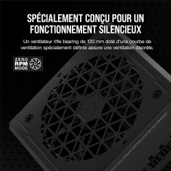 Corsair rm1000e (2023) alimentation atx entièrement modulaire et silencieuse - compatible atx 3.1 et pcie 5.1 - condensateurs à 