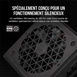 Corsair rm750e (2023) alimentation atx entièrement modulaire et silencieuse - compatible atx 3.1 et pcie 5.1 - condensateurs à 1