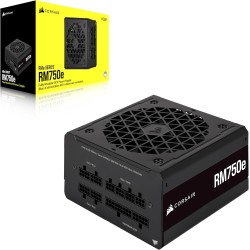 Corsair rm750e (2023) alimentation atx entièrement modulaire et silencieuse - compatible atx 3.1 et pcie 5.1 - condensateurs à 1