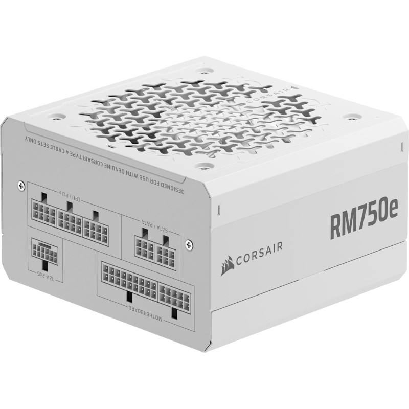 Corsair rm750e (2025) alimentation atx entièrement modulaire à faible bruit avec câble 12v-2x6 – compatible atx 3.1 et pcie 5.1,