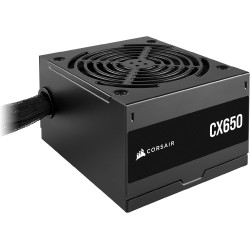CORSAIR CX650 ATX 650W Alimentation - Certifiée 80 Plus Bronze - Faible Bruit - Câbles gainés - Non Modulaire - EU - Noir