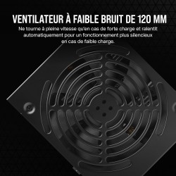 CORSAIR CX650 ATX 650W Alimentation - Certifiée 80 Plus Bronze - Faible Bruit - Câbles gainés - Non Modulaire - EU - Noir