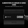 CORSAIR CX550 ATX 550W Alimentation - Certifiée 80 Plus Bronze - Faible Bruit - Câbles gainés - Non Modulaire - EU - Noir