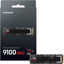 Samsung SSD Interne 9100 Pro, NVMe 2.0 PCIe 5.0x4, Capacité 2To, Vitesse de Lecture jusqu'à 14 800 Mo/s, Les Performances de la 