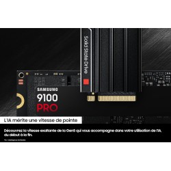 Samsung SSD Interne 9100 Pro, NVMe 2.0 PCIe 5.0x4, Capacité 2To, Vitesse de Lecture jusqu'à 14 800 Mo/s, Les Performances de la 