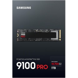 Samsung SSD Interne 9100 Pro, NVMe 2.0 PCIe 5.0x4, Capacité 1To, Vitesse de Lecture jusqu'à 14 800 Mo/s, Les Performances de la 