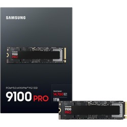 Samsung SSD Interne 9100 Pro, NVMe 2.0 PCIe 5.0x4, Capacité 1To, Vitesse de Lecture jusqu'à 14 800 Mo/s, Les Performances de la 