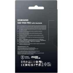 Samsung SSD Interne 9100 Pro avec dissipateur, NVMe 2.0 PCIe 5.0 x4, Capacité 4To, Vitesse de Lecture jusqu'à 14 800Mo/s, Les Pe