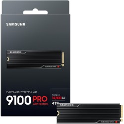 Samsung SSD Interne 9100 Pro avec dissipateur, NVMe 2.0 PCIe 5.0 x4, Capacité 4To, Vitesse de Lecture jusqu'à 14 800Mo/s, Les Pe