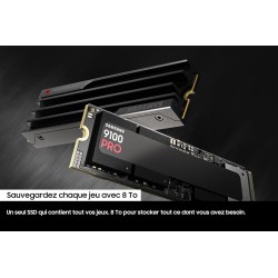Samsung SSD Interne 9100 Pro avec dissipateur, NVMe 2.0 PCIe 5.0 x4, Capacité 4To, Vitesse de Lecture jusqu'à 14 800Mo/s, Les Pe