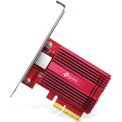 TP-Link TX401 Carte Réseau PCIe 10 Gigabit, Carte Réseau 10Gbps, Câble Ethernet Cat 6A Inclus, Latence Ultra-Faible, Compatible 
