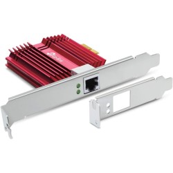 TP-Link TX401 Carte Réseau PCIe 10 Gigabit, Carte Réseau 10Gbps, Câble Ethernet Cat 6A Inclus, Latence Ultra-Faible, Compatible 