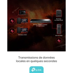 TP-Link TX401 Carte Réseau PCIe 10 Gigabit, Carte Réseau 10Gbps, Câble Ethernet Cat 6A Inclus, Latence Ultra-Faible, Compatible 