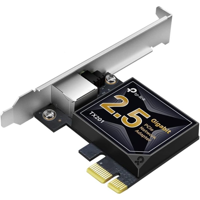 TP-Link Carte WiFi PCIe 2,5 Gigabit TX201, Réseau 2,5 Gbit/s, Latence Ultra-Faible, Compatible avec Windows 11/10/8.1/8/7, Les s