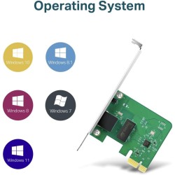 TP-LINK Carte WiFi PC Adaptateur PCI Express (PCIe), PCIe 32 Bits 10/100/1000 Mbps RJ45 Port, IEEE 802.3X Flow Control, Compatib