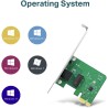 TP-LINK Carte WiFi PC Adaptateur PCI Express (PCIe), PCIe 32 Bits 10/100/1000 Mbps RJ45 Port, IEEE 802.3X Flow Control, Compatib