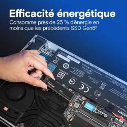 Crucial P510 SSD 1To PCIe 5.0 x4 NVMe M.2, Lecture jusqu'à 11.000 Mo/s, écriture jusqu'à 9.500 Mo/s, Compatible avec Ordinateur 