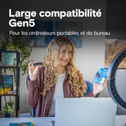 Crucial P510 SSD 2To PCIe 5.0 x4 NVMe M.2, Lecture jusqu'à 10.000 Mo/s, écriture jusqu'à 8.700 Mo/s, Compatible avec Ordinateur 