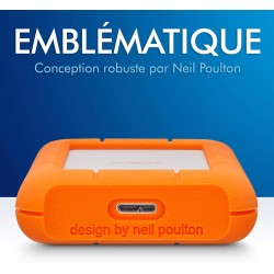 LaCie Rugged Mini 2To, Portable 2.5", Disque Dur Externe pour PC Mac iPad & iPhone, Data Rescue Service (LAC9000298)