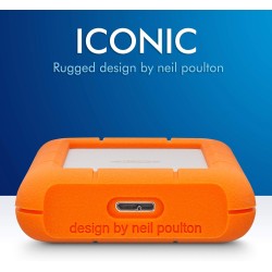LaCie Rugged Mini 1To, Portable 2.5", Disque Dur Externe pour PC Mac iPad & iPhone, Data Rescue Service (LAC301558)