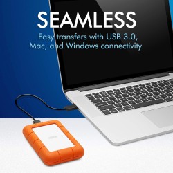 LaCie Rugged Mini 4To, Portable 2.5", Disque Dur Externe pour PC Mac iPad & iPhone, Data Rescue Service (LAC9000633)