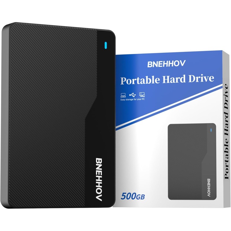 Disque Dur Externe Portable 500Go 2.5'' USB 3.0 Stockage HDD pour PS4, PC, Mac, Ordinateur Portable, Xbox, Android, Bureau SATA,