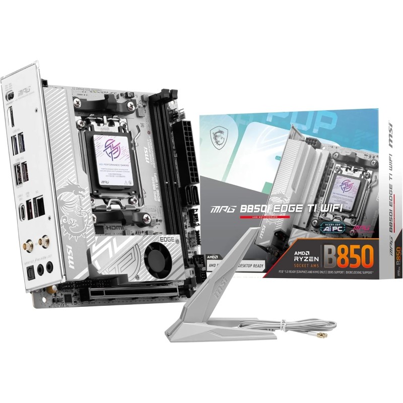 MSI MPG B850I Edge TI WiFi Carte mère ITX - pour processeurs AMD Ryzen 9000/8000 / 7000, AM5 - VRM SPS 90A, DDR5 Memory Boost (8