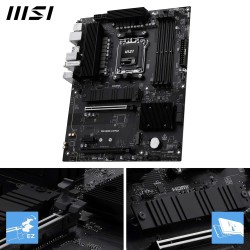 MSI Pro B850-S WIFI6E Carte mère, ATX - pour processeurs AMD Ryzen 9000/8000 / 7000, AM5 - DDR5 Memory Boost 8200+MT/s (OC), PCI